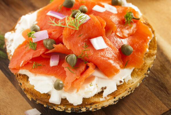 Lox and cream cheese onigiri fresh sushi for businesses